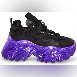 STEVE MADDEN | Black & Purple Revel Sneaker | Size Women’s 10 | NEVER WORN